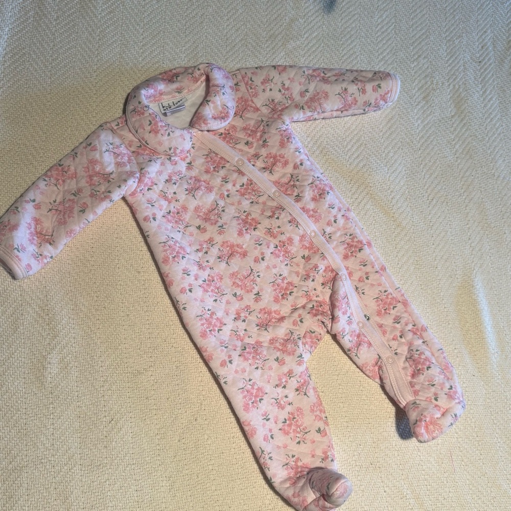 Nicole miller quilted Pink Floral Footie